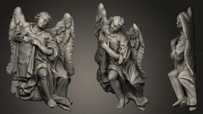 3d модели ангелы (Скульптура барочного Ангела, AN_0134) 3D модель для ЧПУ станка
